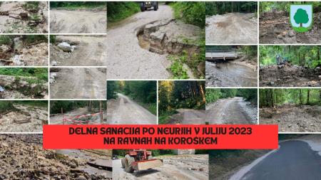 Delna sanacija po julijskih neurjih na Ravnah na Koroškem